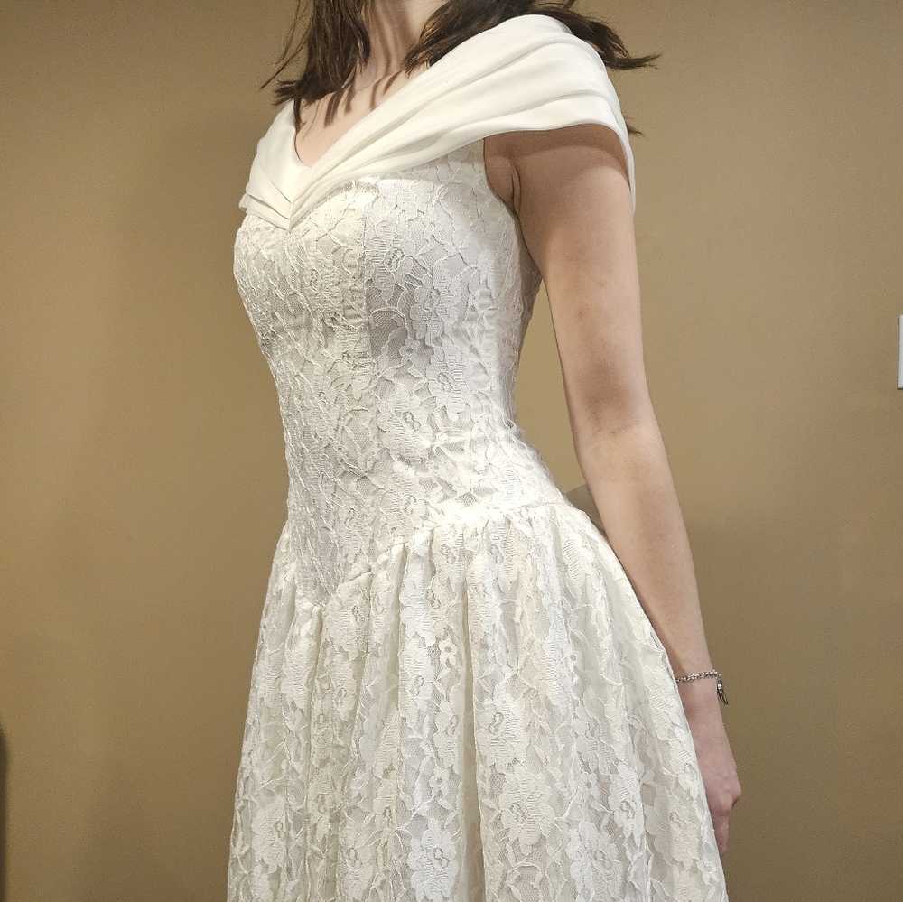 LORIANNE Tea Length Vintage Wedding Dress